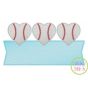 Heart Baseball Trio Banner Sketch Embroidery Design | Machine Embroidery Designs by JuJu