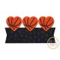 Heart Basketball Trio Banner Applique Design | Machine Embroidery Designs by JuJu
