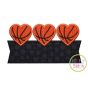 Heart Basketball Trio Banner Applique Design | Machine Embroidery Designs by JuJu