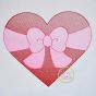 Heart Big Bow Sketch | Machine Embroidery Designs by JuJu