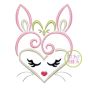 Heart Bunny Face Embroidery | Machine Embroidery Designs by JuJu