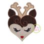 Heart Deer Face Applique | Machine Embroidery Designs by JuJu