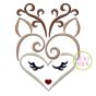 Heart Deer Face Embroidery | Machine Embroidery Designs by JuJu