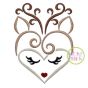 Heart Deer Face Embroidery | Machine Embroidery Designs by JuJu