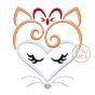 Heart Fox Face Embroidery | Machine Embroidery Designs by JuJu