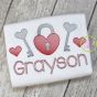 Heart Lock and Keys Sketch | Machine Embroidery Designs by JuJu
