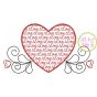 Heart Love Motif Embroidery Design | Machine Embroidery Designs by JuJu