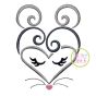 Heart Mouse Face Embroidery | Machine Embroidery Designs by JuJu