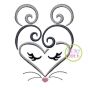 Heart Mouse Face Embroidery | Machine Embroidery Designs by JuJu