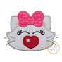 Heart Nose Kitty Girl Applique | Machine Embroidery Designs by JuJu