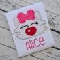 Heart Nose Kitty Girl Applique | Machine Embroidery Designs by JuJu