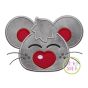 Heart Nose Mouse Boy Applique | Machine Embroidery Designs by JuJu