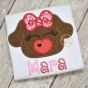 Heart Nose Puppy Girl Applique | Machine Embroidery Designs by JuJu