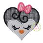 Heart Penguin Face Applique | Machine Embroidery Designs by JuJu