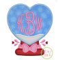 Heart Snow Globe Applique Design | Machine Embroidery Designs by JuJu