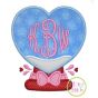 Heart Snow Globe Applique Design | Machine Embroidery Designs by JuJu