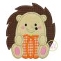 Hedgehog Pumpkin Boy Applique | Machine Embroidery Designs by JuJu