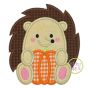 Hedgehog Pumpkin Boy Applique | Machine Embroidery Designs by JuJu