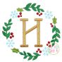 Holly Snowflake Monogram Frame Embroidery | Machine Embroidery Designs by JuJu