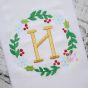 Holly Snowflake Monogram Frame Embroidery | Machine Embroidery Designs by JuJu