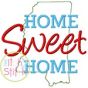 Home Sweet Home Mississippi Embroidery | Machine Embroidery Designs by JuJu