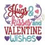 Hugs, Kisses, and Valentine Wishes Embroidery | Machine Embroidery Designs by JuJu
