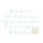 Best Friend Forever Script Bean Embroidery Font | Machine Embroidery Designs by JuJu