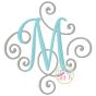 Itch 2 Stitch Elegant Scroll Two Color Large Monogram Digital Embroidery Machine Designs by JuJu