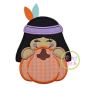 Indian Girl Pumpkin Peeker Applique | Machine Embroidery Designs by JuJu