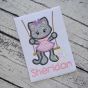 Kitty in the Swing Girl Applique | Machine Embroidery Designs by JuJu