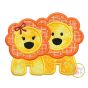 Lion Pair Applique Digital Machine Embroidery Designs by JuJu