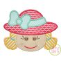 Little Scarecrow Face Girl Applique | Machine Embroidery Designs by JuJu