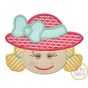 Little Scarecrow Face Girl Applique | Machine Embroidery Designs by JuJu