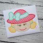 Little Scarecrow Face Girl Applique | Machine Embroidery Designs by JuJu