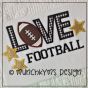 Love Football with Stars Applique | Machine Embroidery Designs by JuJu
