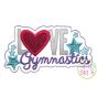 Love Gymnastics Applique | Machine Embroidery Designs by JuJu