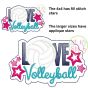 Love Volleyball Applique | Machine Embroidery Designs by JuJu