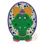 Mardi Gras Alligator Girl Applique | Machine Embroidery Designs by JuJu