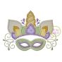 Unicorn Horn with Mardi Gras Mask Applique | Machine Embroidery Designs by JuJu