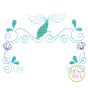 Mermaid Princess Frame Embroidery | Machine Embroidery Designs by JuJu