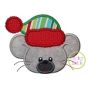 Winter Mouse Face Boy Applique | Machine Embroidery Designs by JuJu