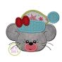 Winter Mouse Face Girl Applique | Machine Embroidery Designs by JuJu