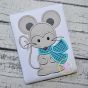 Mouse with Scarf Boy Applique | Machine Embroidery Designs by JuJu