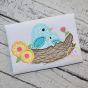 Nest with Birds Applique Design | Machine Embroidery Designs by JuJu