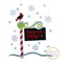 North Pole with Cardinal Applique | Machine Embroidery Designs by JuJu