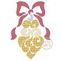 Swirly Ornament with Bow Motif Embroidery | Machine Embroidery Designs by JuJu