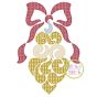 Swirly Ornament with Bow Motif Embroidery | Machine Embroidery Designs by JuJu