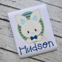 Oval Bunny Boy Applique | Machine Embroidery Designs by JuJu