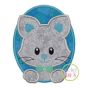 Oval Cat Boy Applique | Machine Embroidery Designs by JuJu