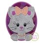Oval Cat Girl Applique | Machine Embroidery Designs by JuJu